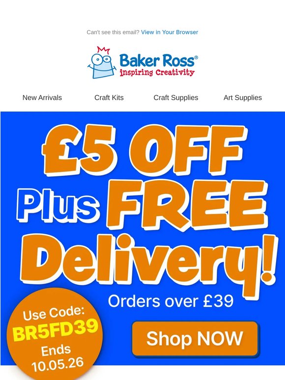 Get £5 Off Plus FREE Delivery!