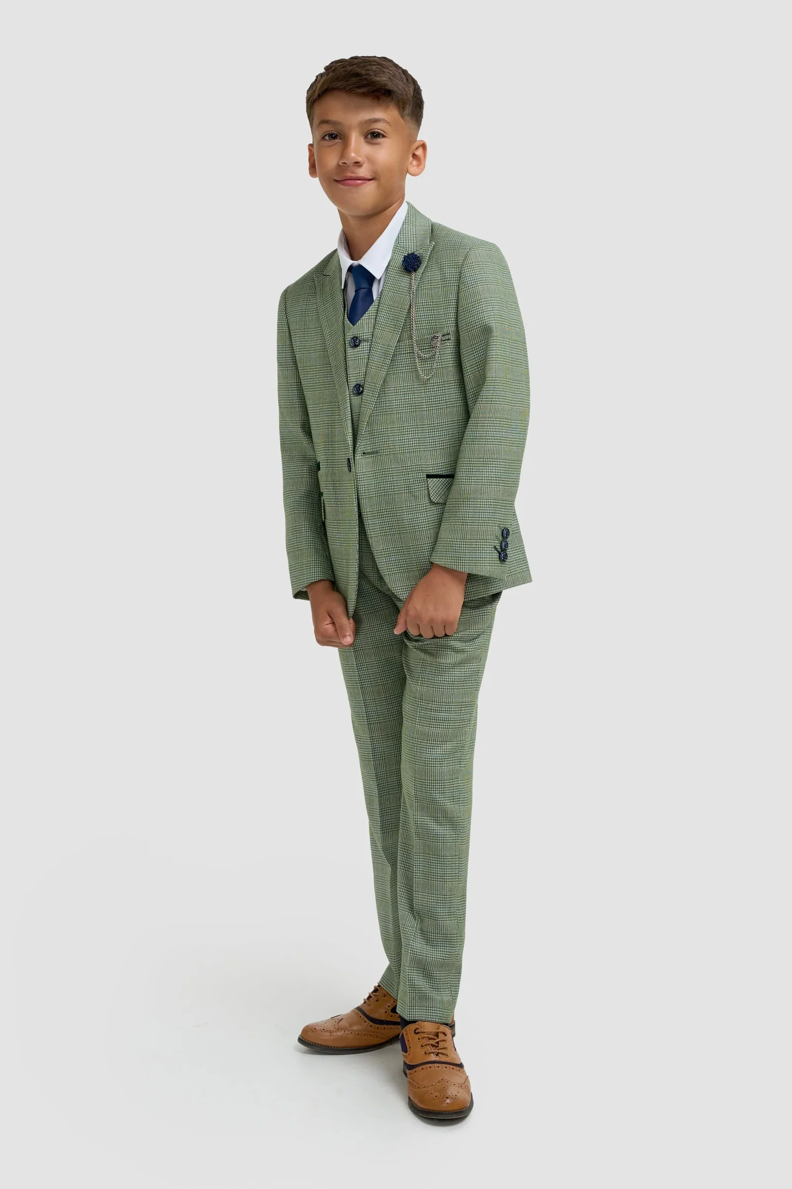 Image of Boys Caridi Sage Three Piece Suit