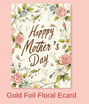Gold Foil Floral Ecard