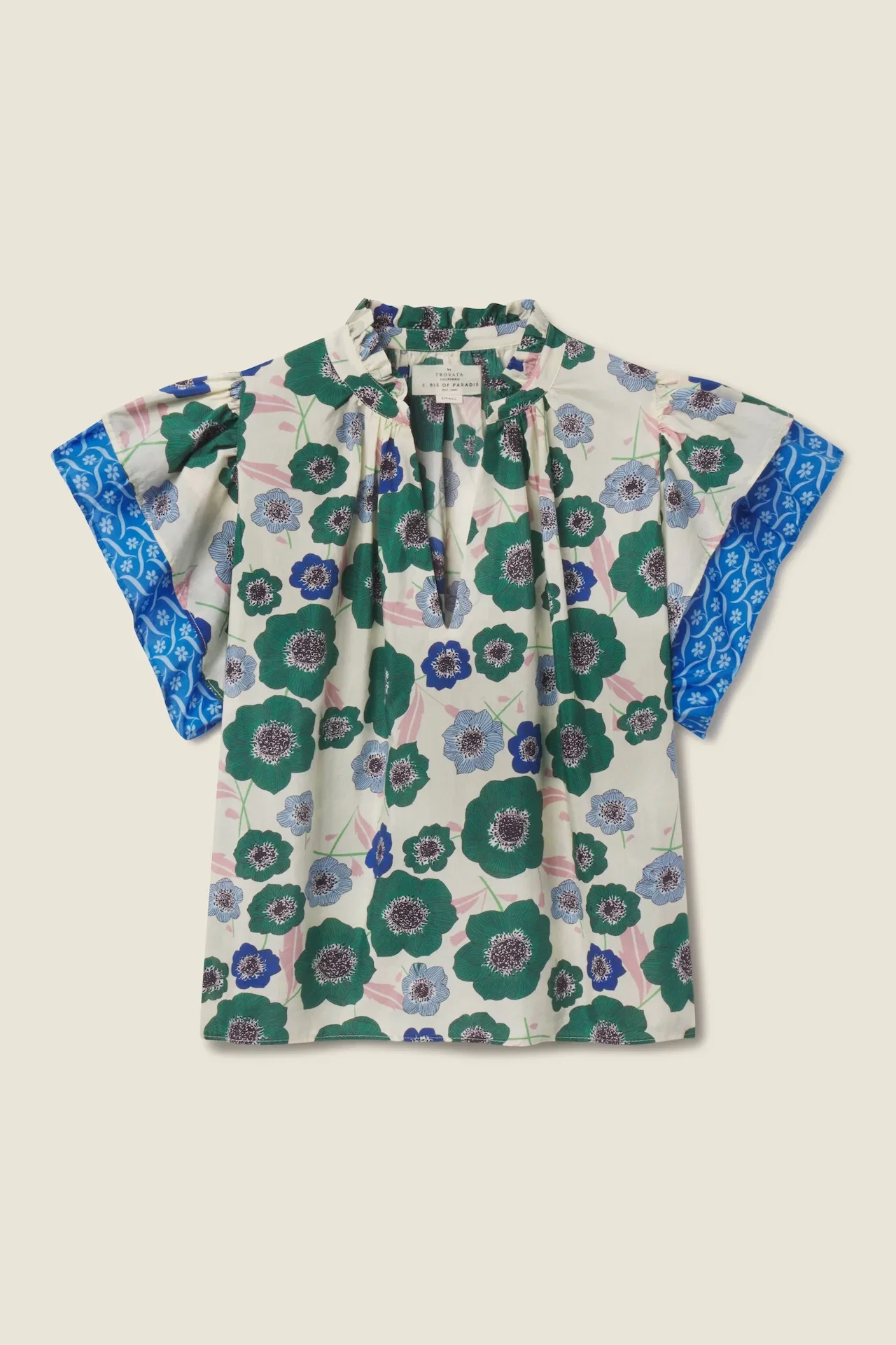 Image of Clover Blouse Green House Bloom Border