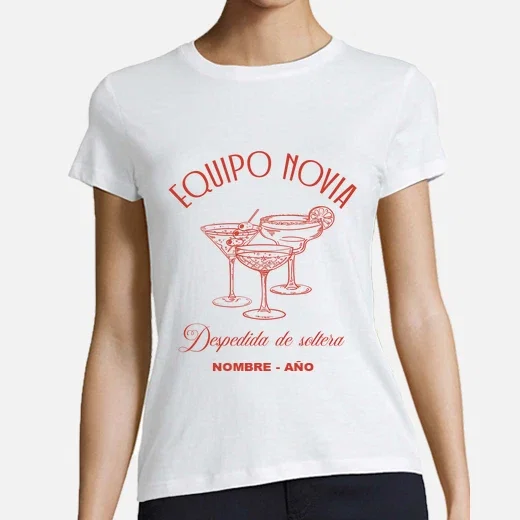 Camiseta mujer equipo novia cocktails texto personalizado | laTostadora