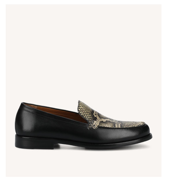 The Sterling Penny Loafer in Serpente