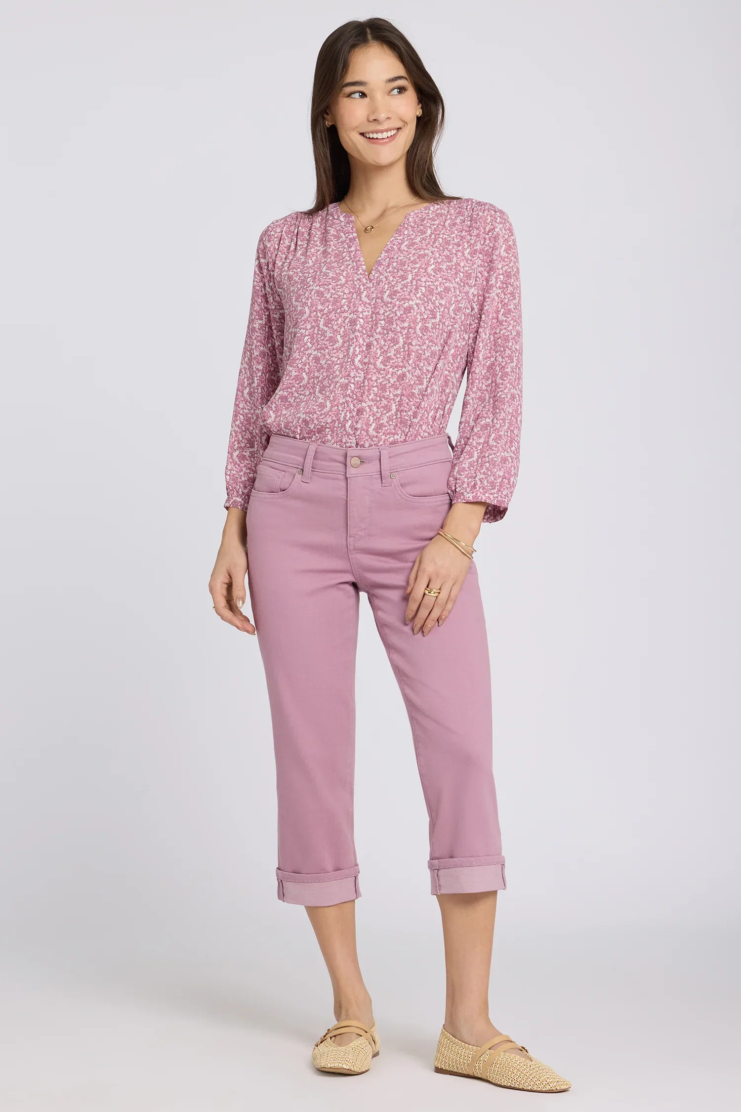 Image of Marilyn Straight Crop Jeans - Dusky Daisy