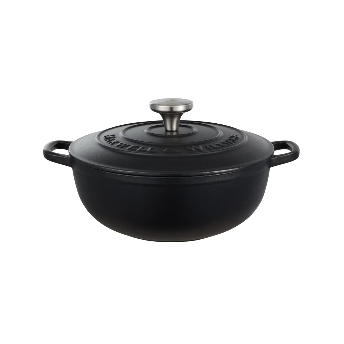 Cast Iron Round Casserole Black 24cm / 3.3L Gift Boxed