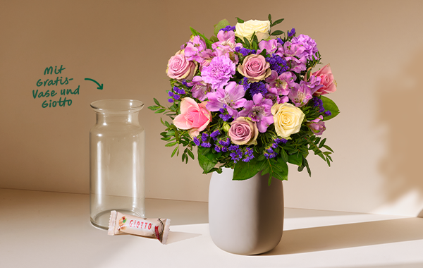 Sagt mehr als 1000 Worte: Blumenstrauß Danke mit 2 Gratis-Geschenken für 32,99 €