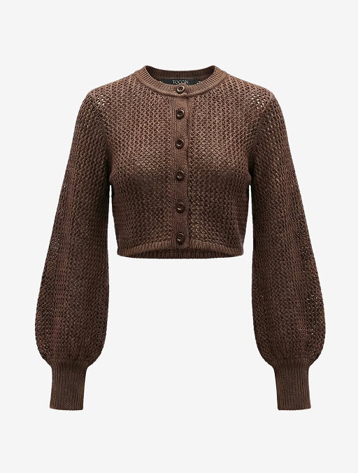 TORI BLOUSON SLEEVE CARDIGAN