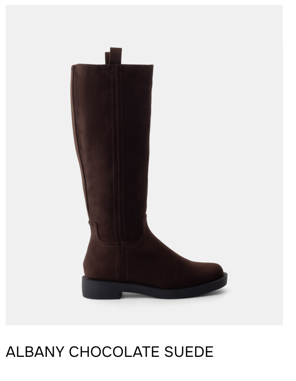 Albany Tall Boot Chocolate Faux Suede