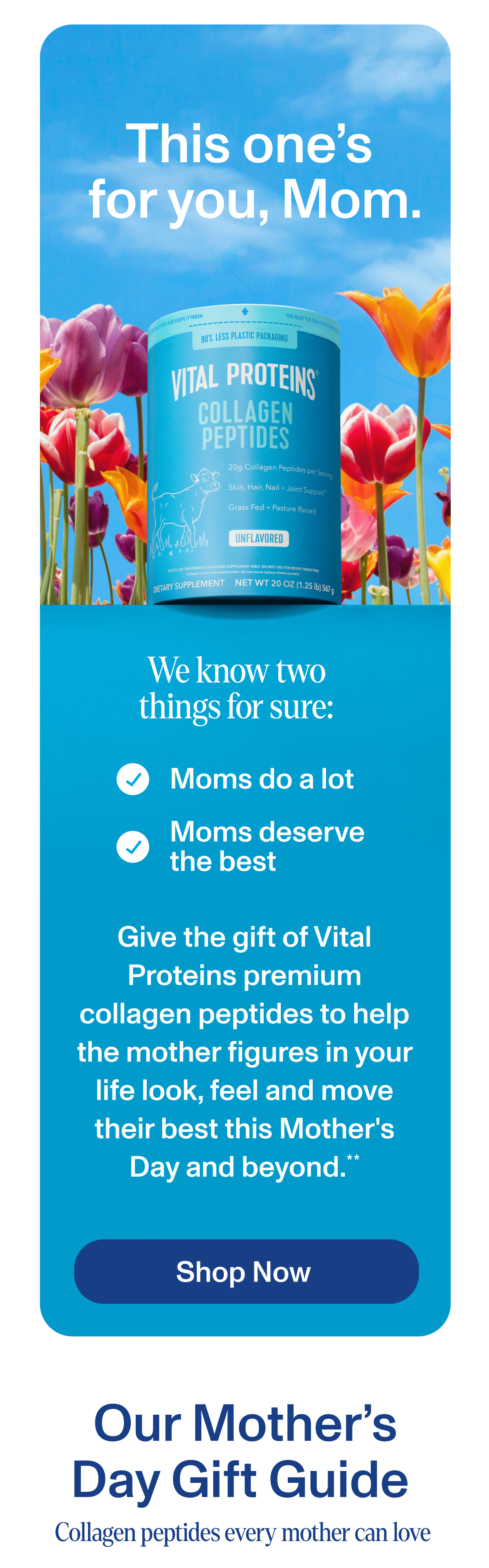 This one’s for you, Mom. 