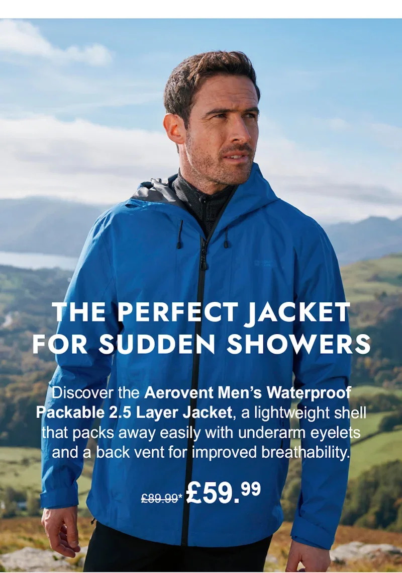 Aerovent Men’s Waterproof Packable 2.5 Layer Jacket