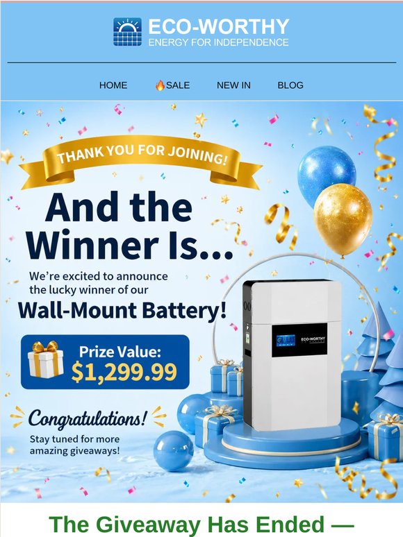 Giveaway Has Ended - Here Are Our Winners