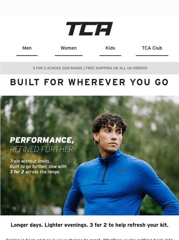Upgrade Your Training Gear with 3 For 2 in the TCA Spring Sale 🌿