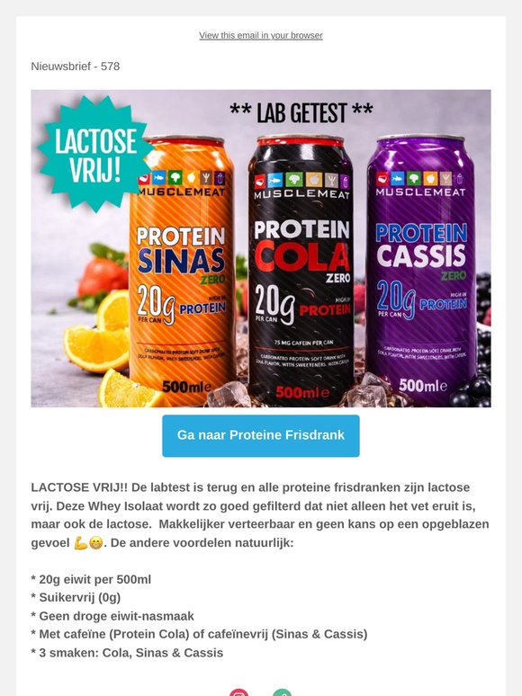 Lactose vrije Proteine Frisdrank!