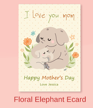 Floral Elephant Ecard