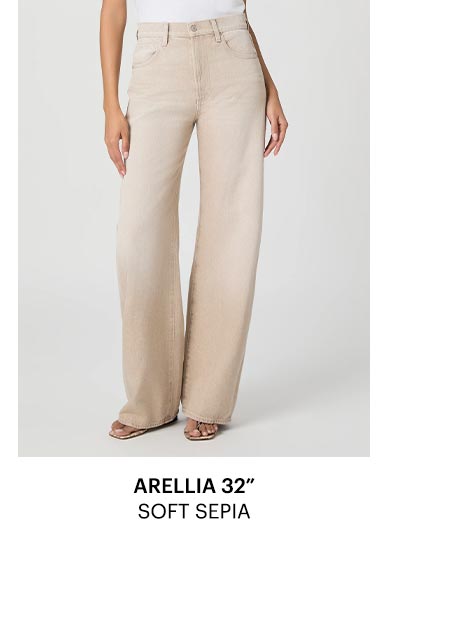 Arellia 32" Barrel Leg Jean in Soft Sepia.