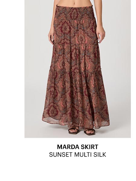 Marda Skirt in Sunset Multi Silk.