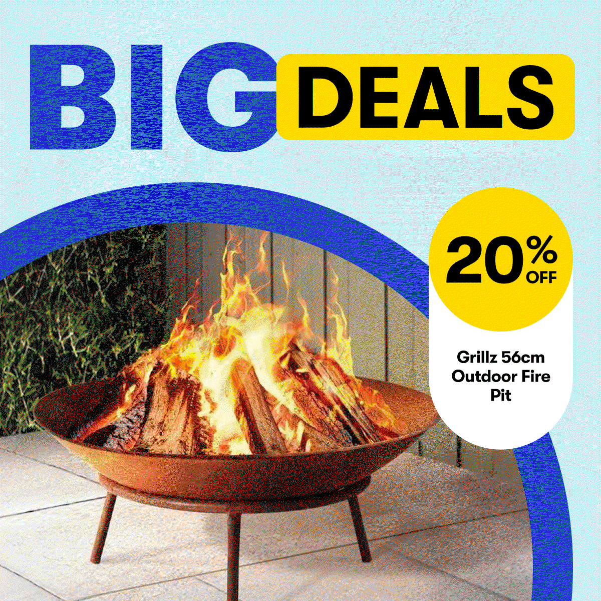 BIG DEALS | 20% OFF Grillz 56cm outdoor fire pit | UP TO 30% OFF Loopsie and Rug Culture rugs | BETTER THAN 1/2 PRICE Cookware on sale | 25% OFF Giselle electric blanket bamboo fabric
