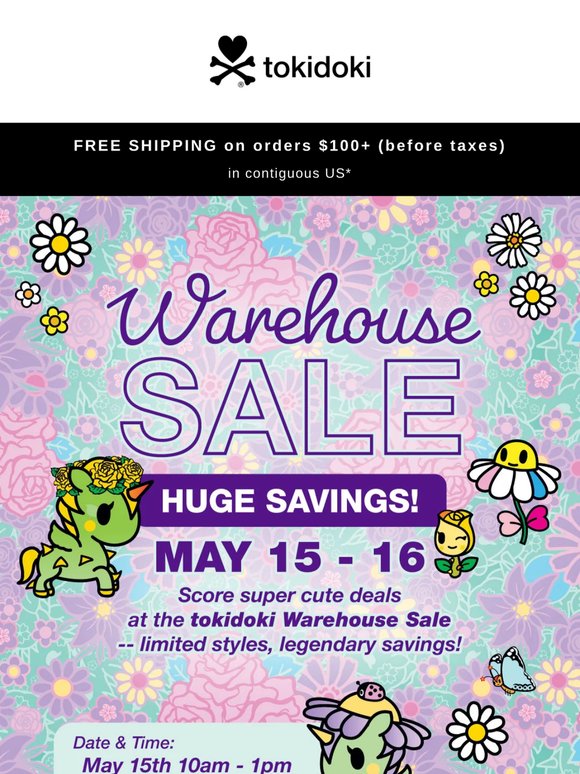 Warehouse SALE is here May 15th & 16th 🎉🛍️