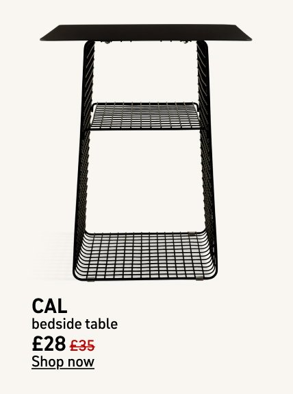Habitat Cal Metal Bedside Table - Black
