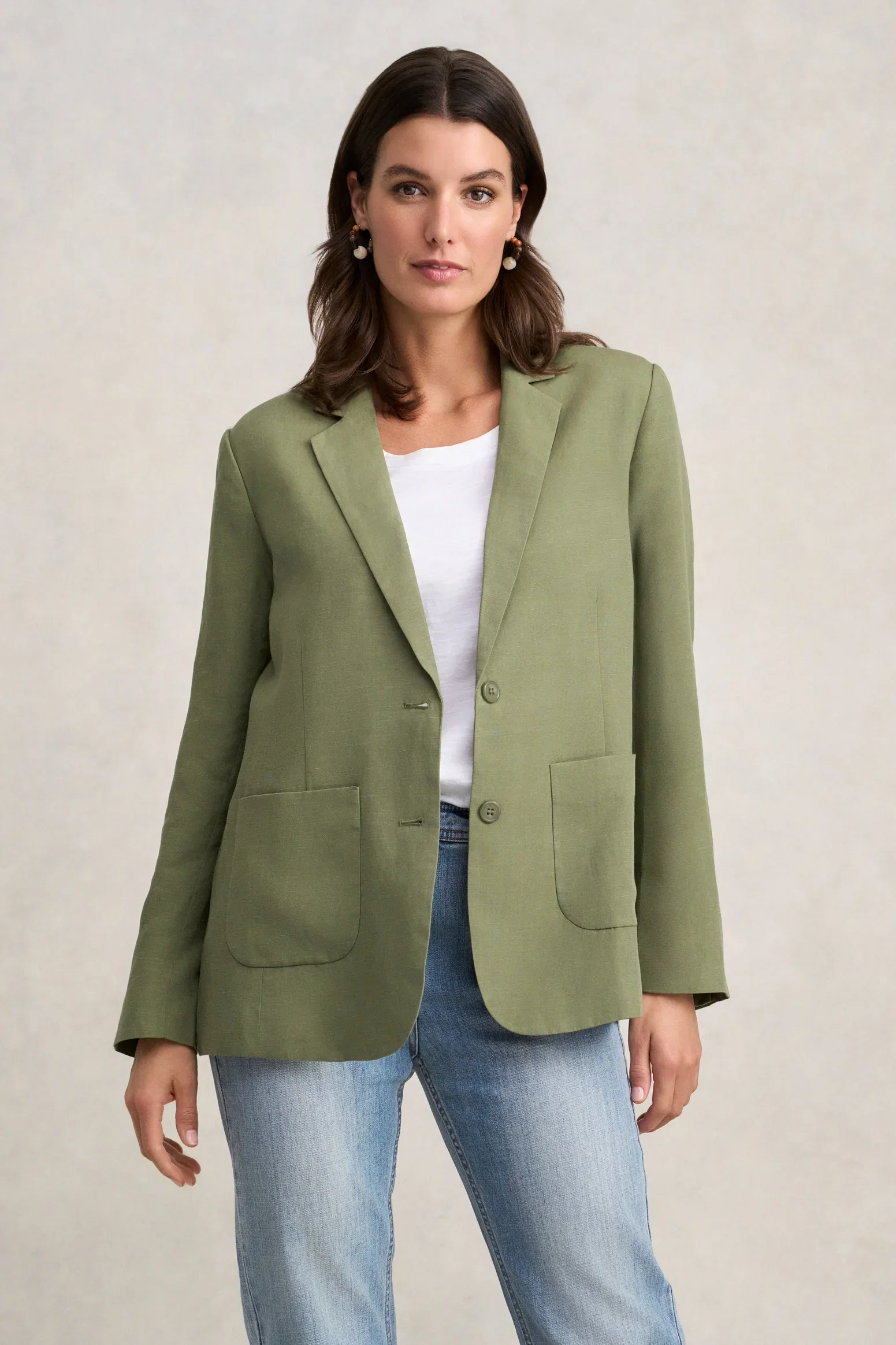 Image of Linen Lyocell Blazer - Sage Green