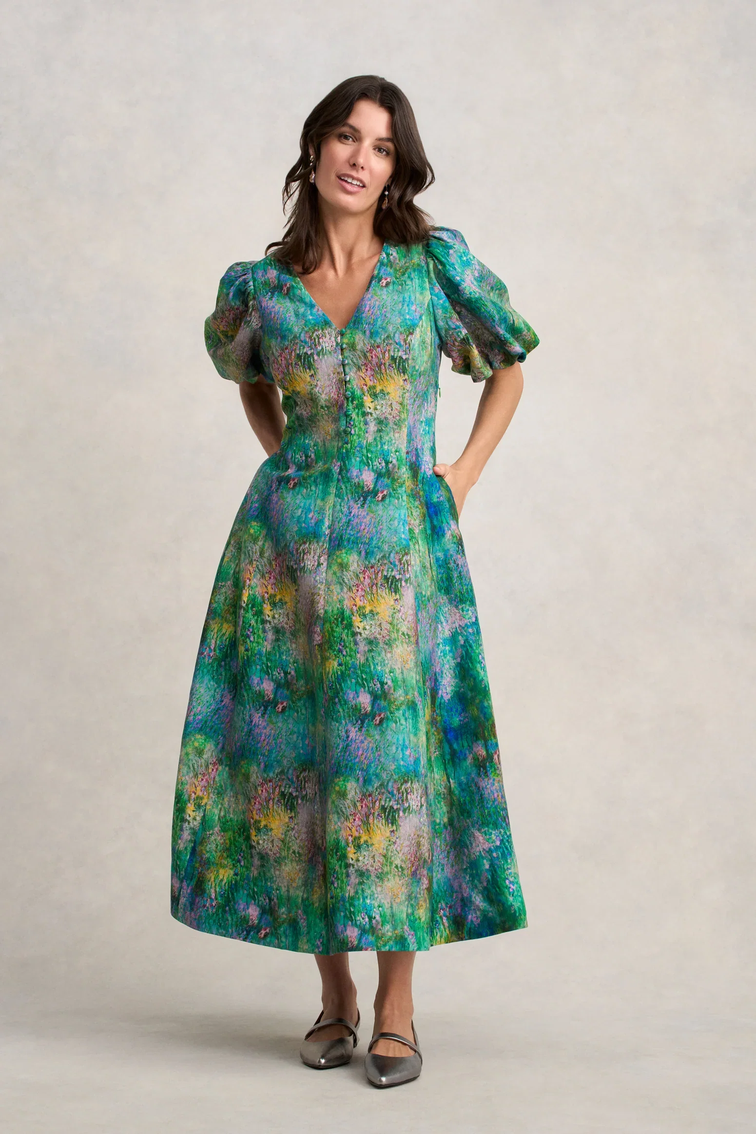 Image of Event Dress - Abstract Monet Print