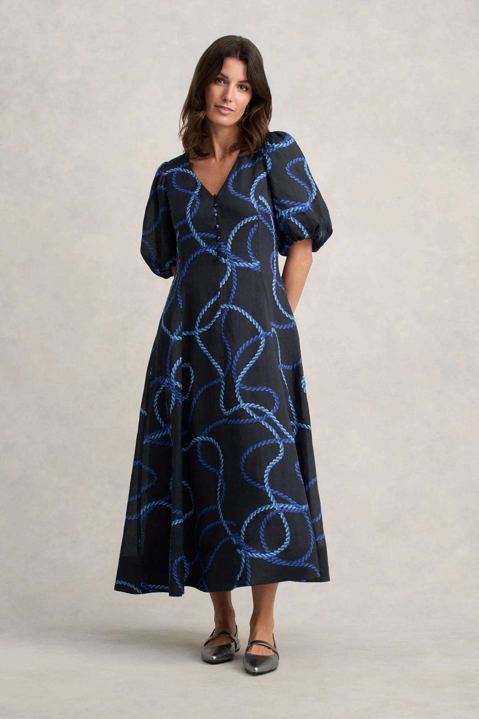 Image of Event Dress - Ink Rope Print