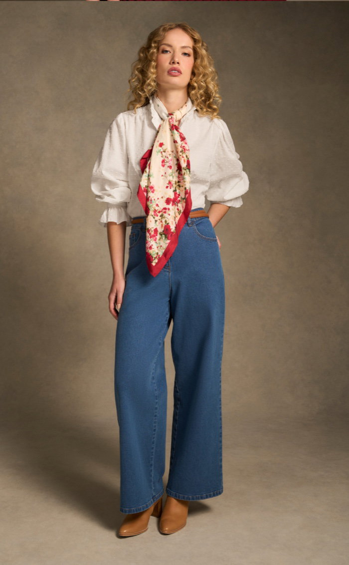 Shop The The Classique Wide Leg Jeans - Mid Wash Blue