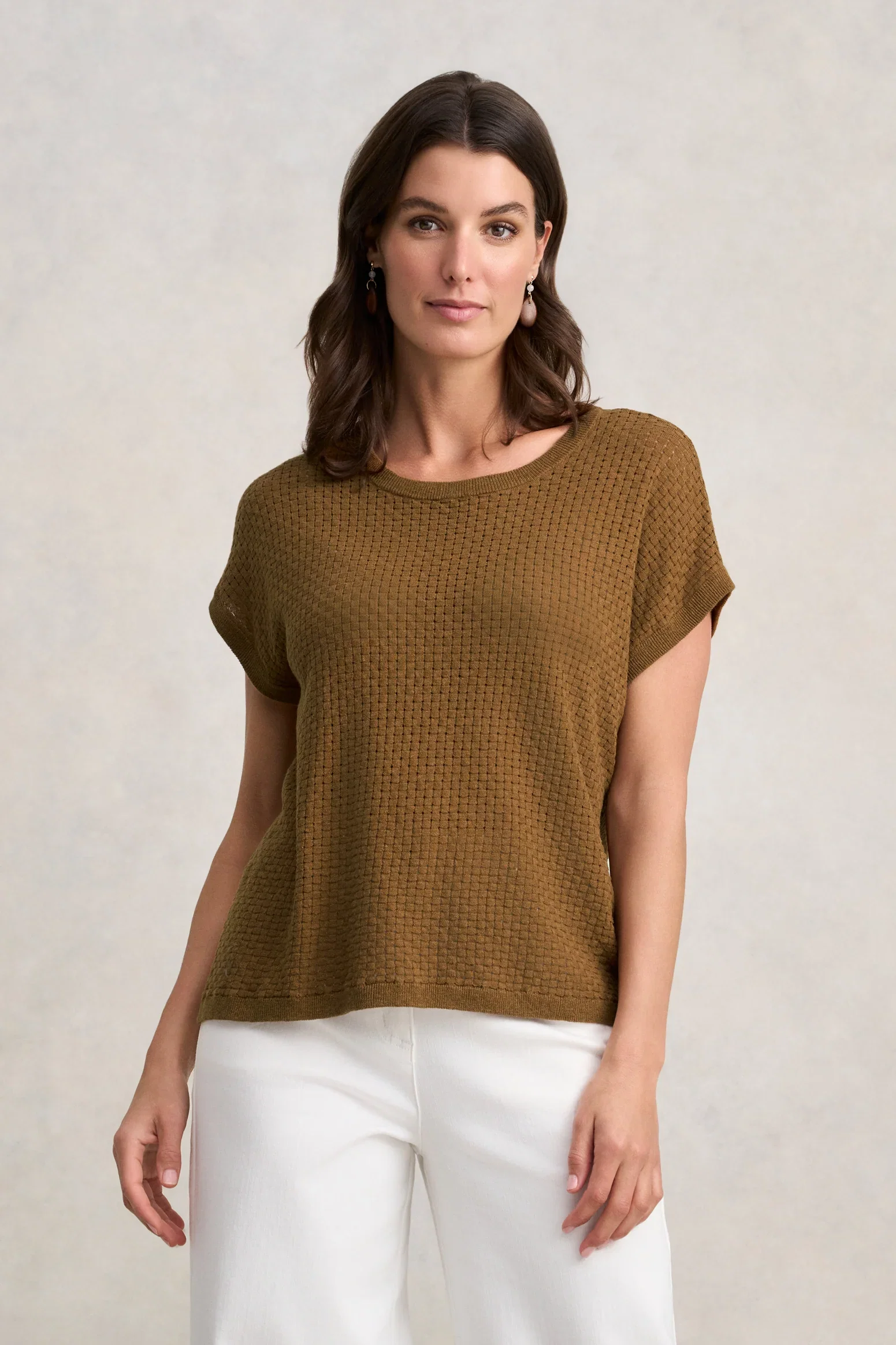 Image of Basket Weave Knit - Tobacco