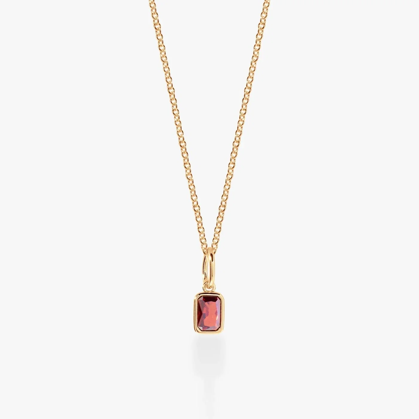Image of Baguette Birthstone Charm Necklace