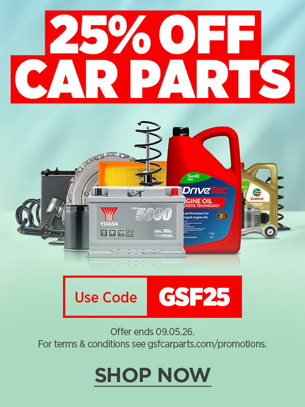 25% off car parts - use code GSF25