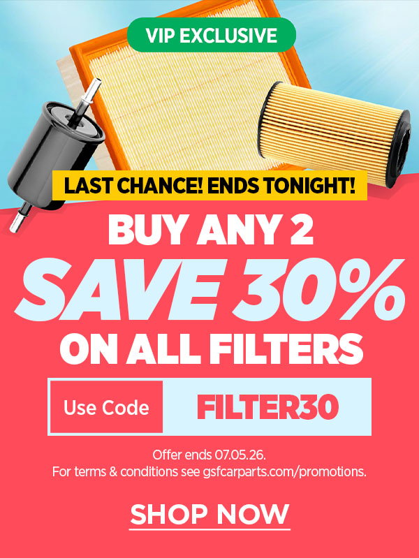 Buy Any 2 Save 30% on All Filters - Use code FILTER30