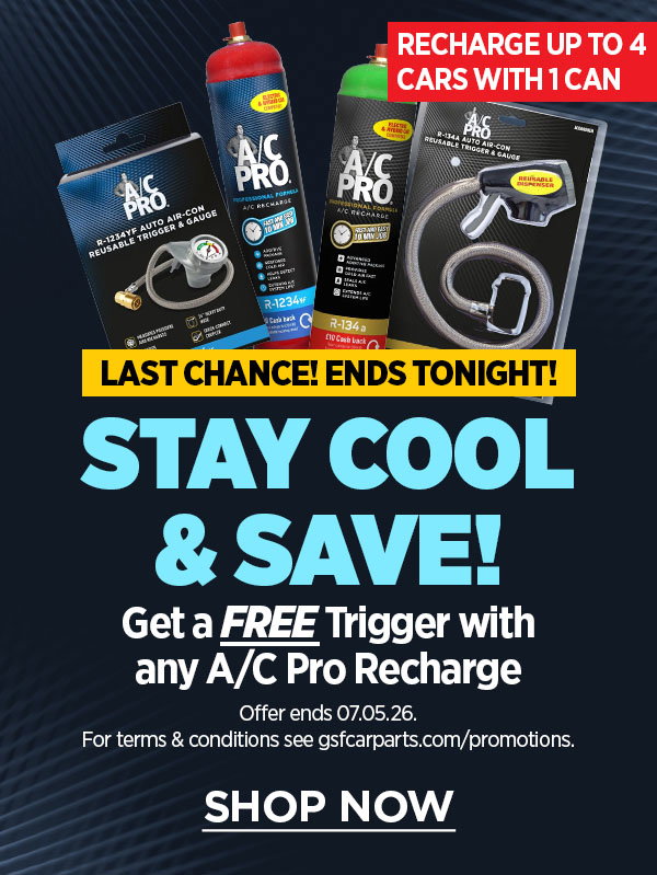 Stay cool and save - free trigger with any a/c pro recharge