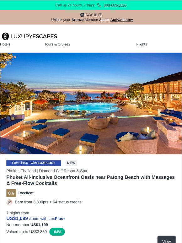 It's Back! Diamond Cliff Phuket All-Inclusive Oceanfront Oasis w. Daily Free-Flow Cocktails