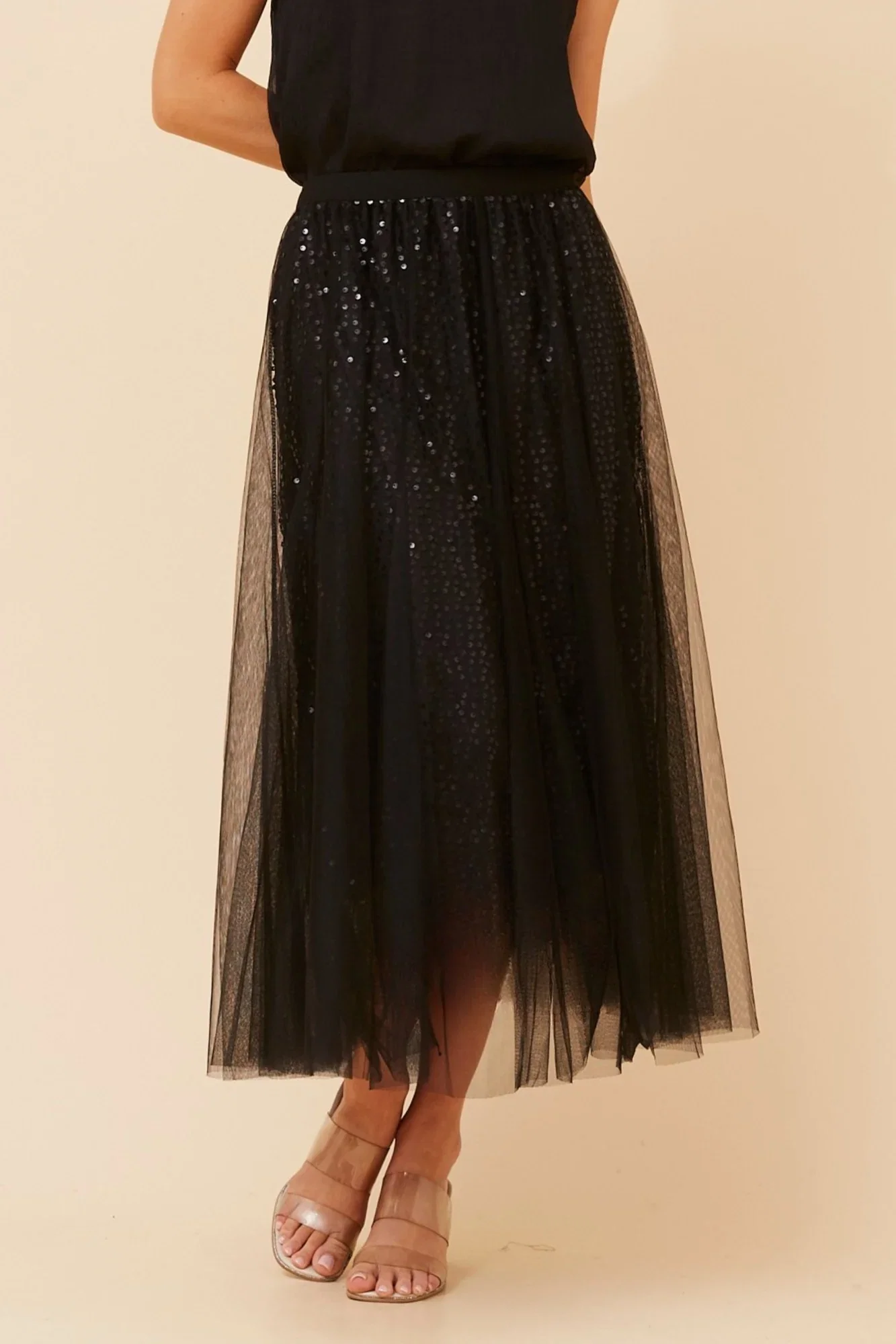 Image of RAIDEN MESH MIDI SKIRT