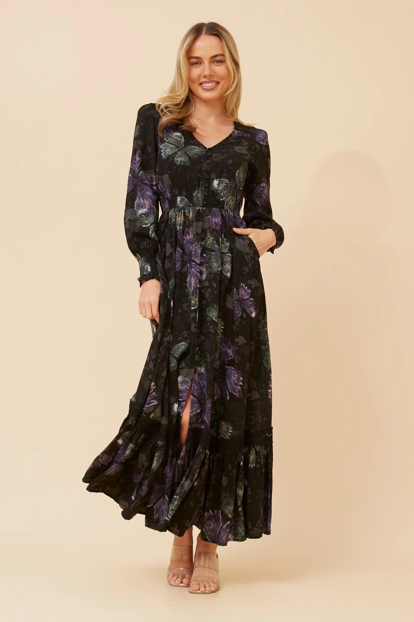 Image of MARRAKECH BUTTERFLY PRINT MAXI DRESS