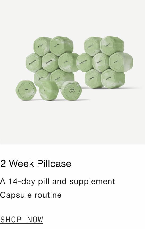 Click to shop the 2 Week Pillcase in Jade