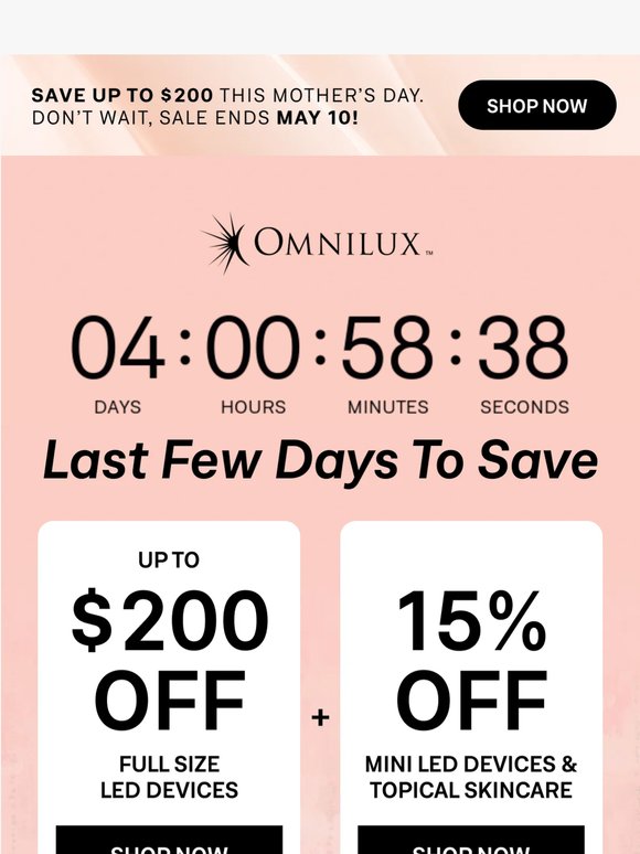 Last few days to save up to $200!