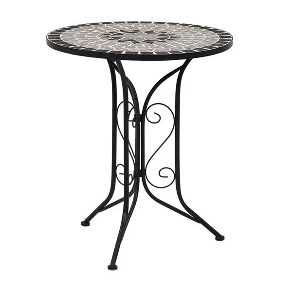 Mosaic Bistro Table Grey 61Cm Ceramic