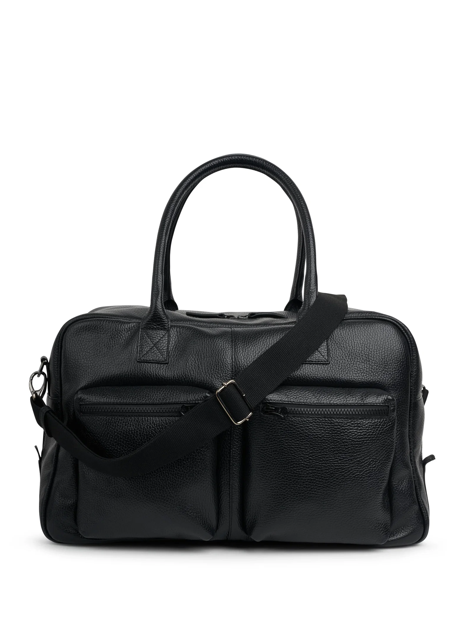 Image of Leather Travel Bag Black