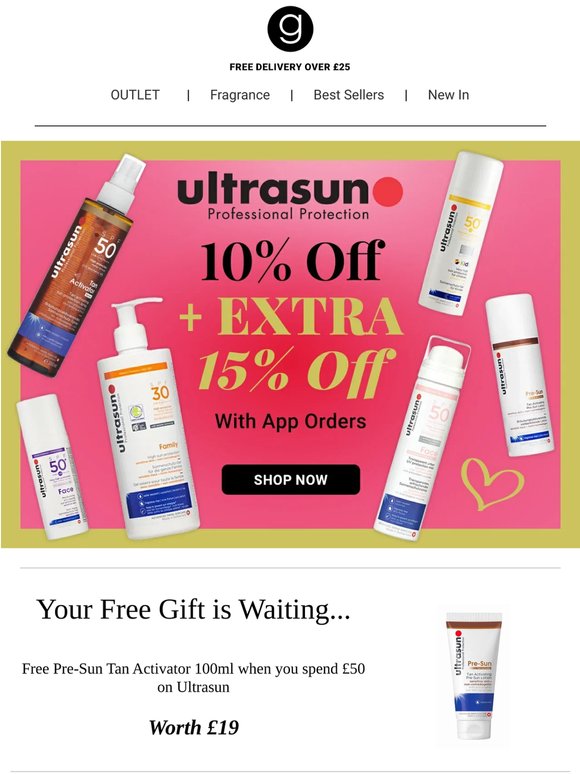 Hey Gorgeous - WOW Up to 25% Off Ultrasun ☀️