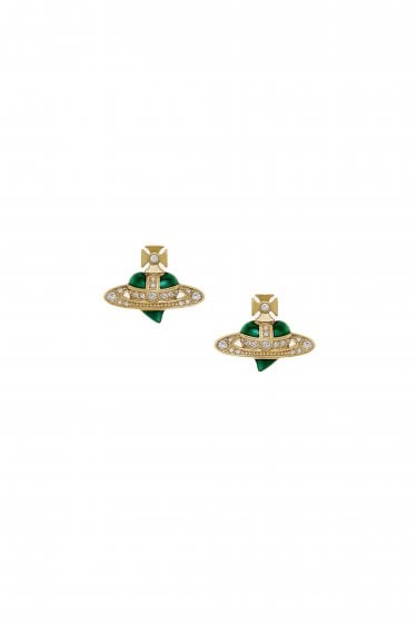 New Diamante Heart Earrings Gold