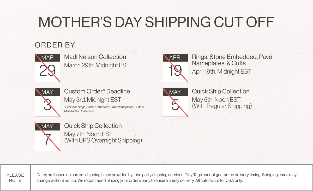 MOTHER'S DAY SHIPPING
