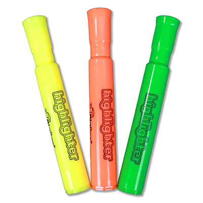 BigBox Highlighters, Assorted, 3pk