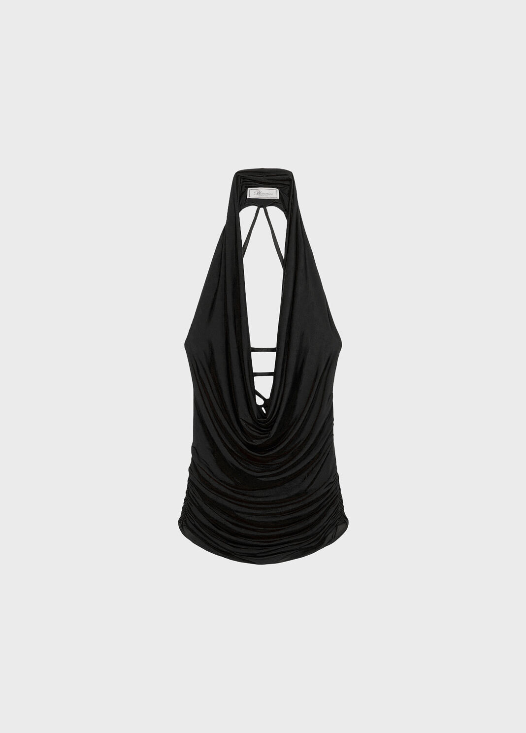 Jersey top with halter neckline and ruching