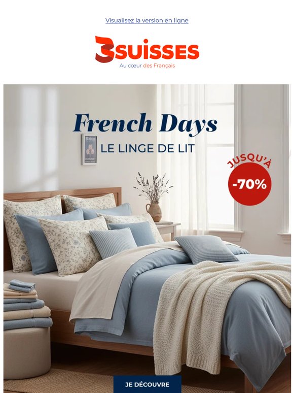 Le linge de lit jusqu'à -70%