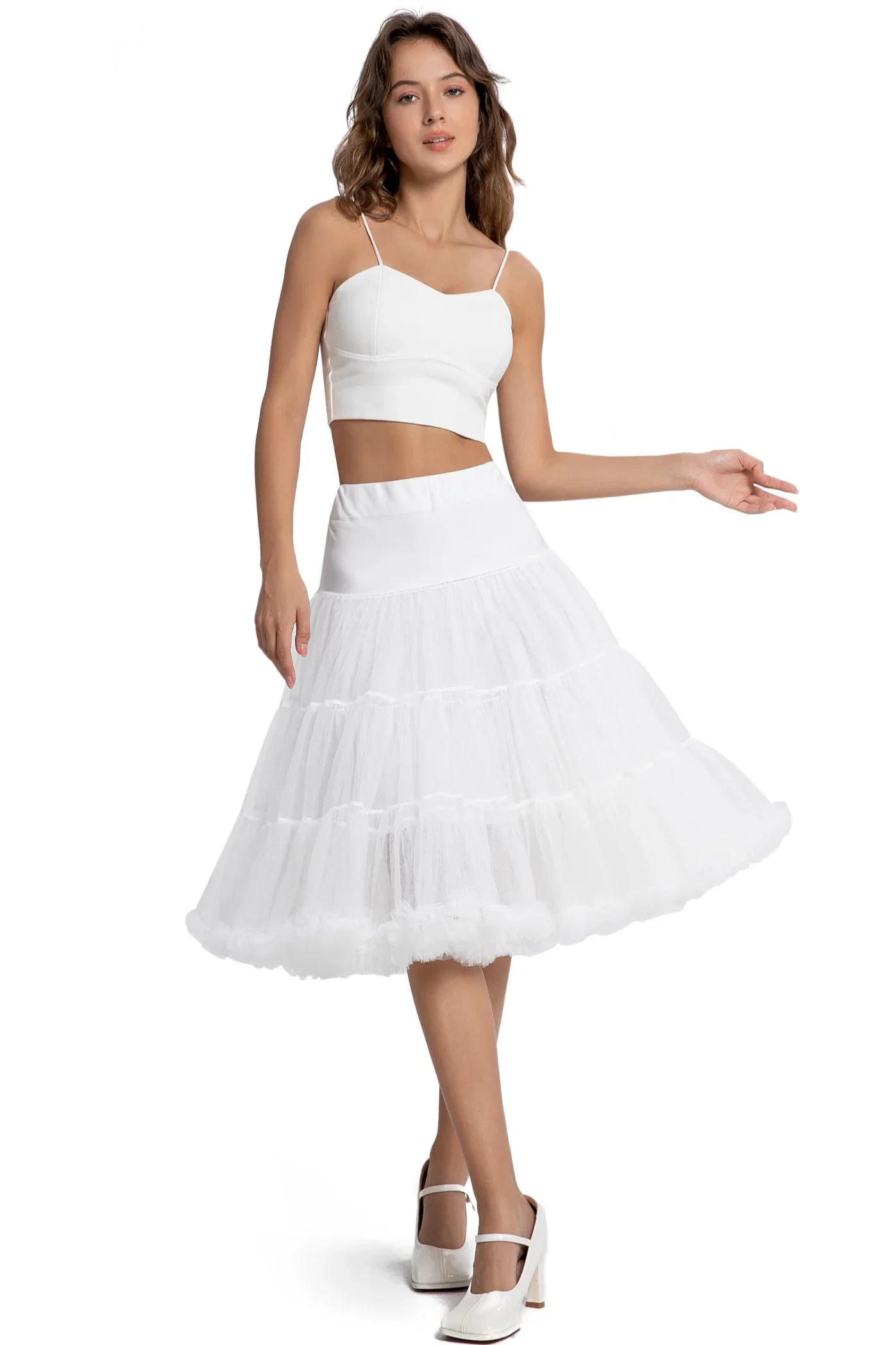 Image of Fluffy Net Petticoat 25.5 In White