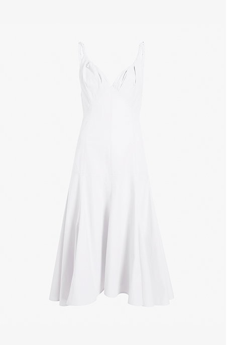 Image of Leo Dress in Classic Cotton Shirting in Optic White