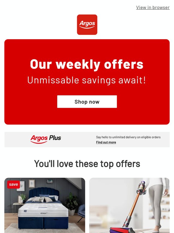 Your weekly Argos deals drop 💌