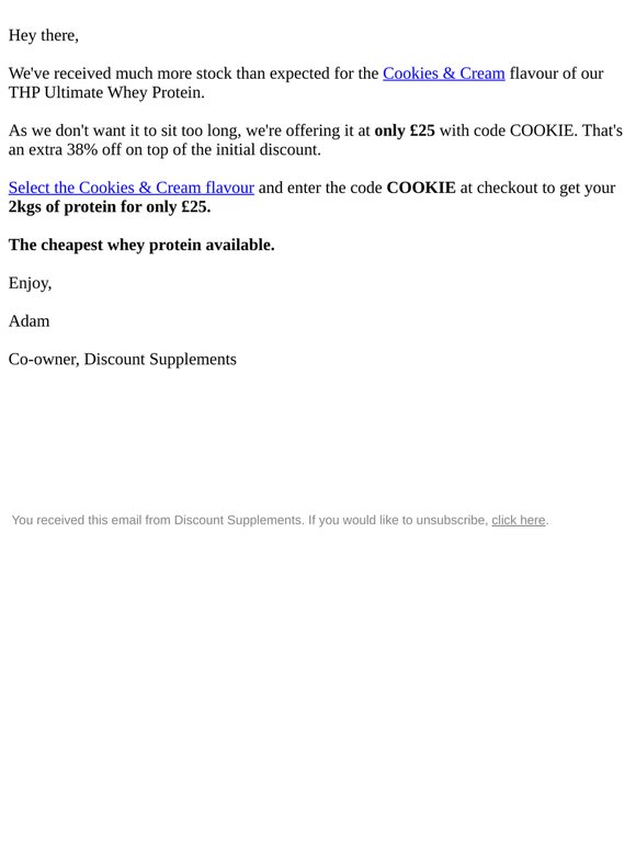 Only £25 for 2kgs of whey protein.