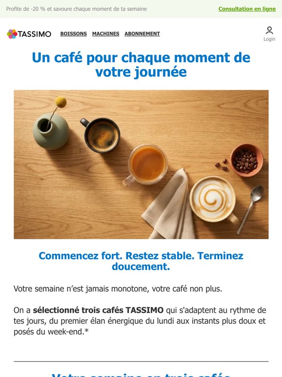 ☕ Trois cafés pour chaque moment de ta semaine