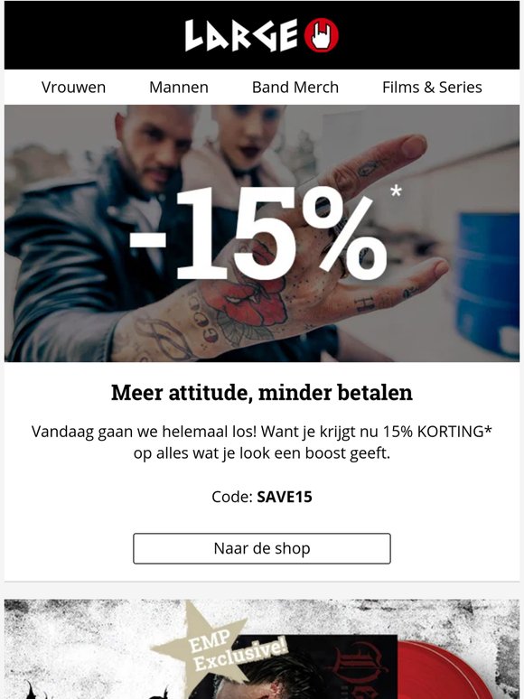 15% KORTING - nieuwe platen, festival-looks en nog veel meer 🙌